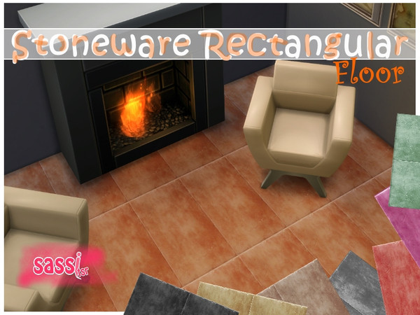 Sims 4 — Stoneware Rectangular Floor by sassitsr — Stoneware floor playful colors to decorate every room . A solid floor