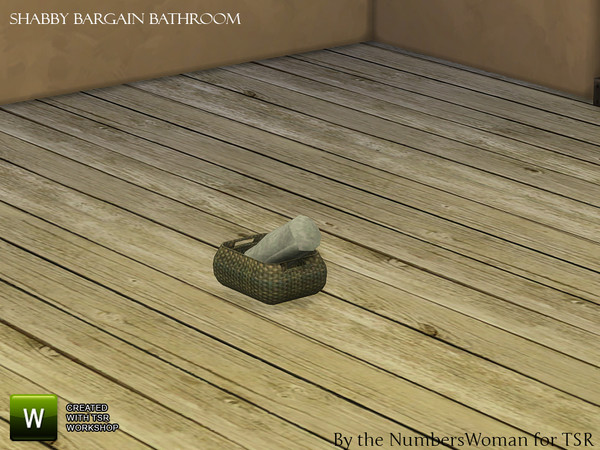 Sims 4 — Shabby Bargain Shabby Chic Bathroom Small Basket by TheNumbersWoman — Shabby yet affordable, the comfort oozes