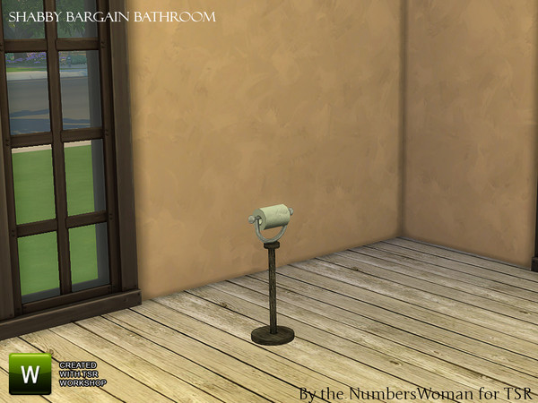 Sims 4 — Shabby Bargain Shabby Chic Bathroom Toilet Papaer Stand by TheNumbersWoman — Shabby yet affordable, the comfort