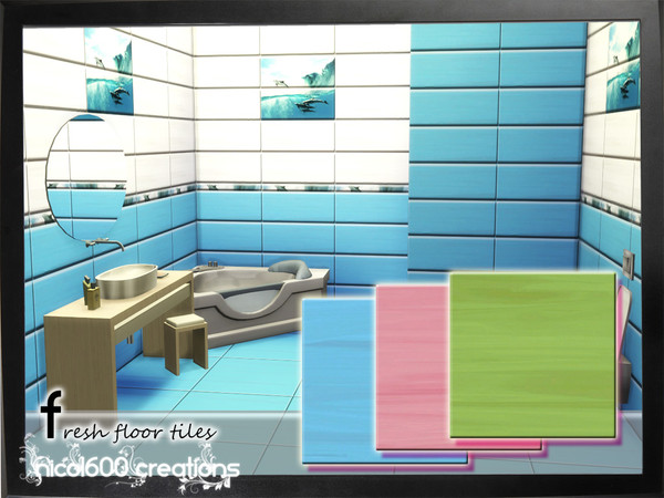 Sims 4 — Fresh floor tiles by nicol6002 — Fresh floor tiles in 3 different colors.