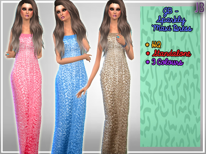 Sims 4 The Sims Resource | JB - Sparkly Maxi Dress by TSR Creator