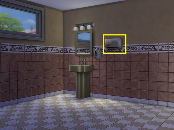 Sims 4 — Hands dryer by 333EvE333 — Hands dryer for commercial use. Bathroom wall deco object. 4 colors.