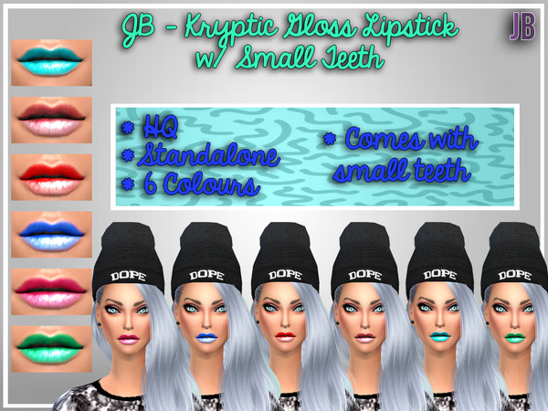 Sims 4 — JB - Kryptic Gloss Lipstick with Small Teeth by burnsy1422 — Hey! Kryptic Gloss Lipstick today. HQ, standalone