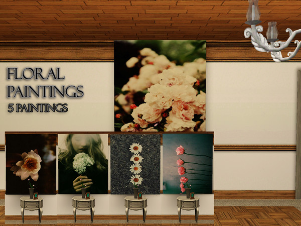 Sims 3 — Floral Paintings by LunaTemple2 — A Series of floral paintings. 5 paintings in 1 file