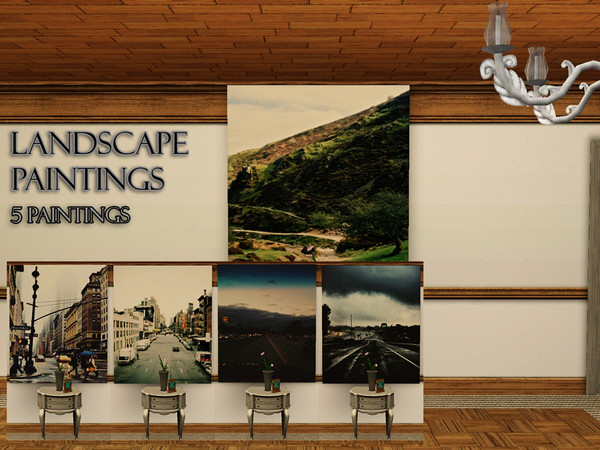 Sims 3 — Landscape Paintings by LunaTemple2 — A Series of landscape paintings. 5 paintings in 1 file.