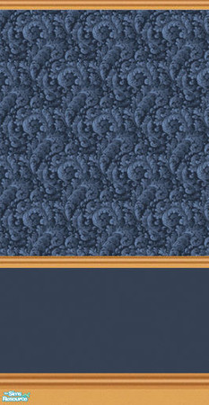 Sims 2 — Mama D's Sims2 Paper LBM 0031d - Rail by mamads32209 — A wallpaper with a nice blue pattern. In a light brown