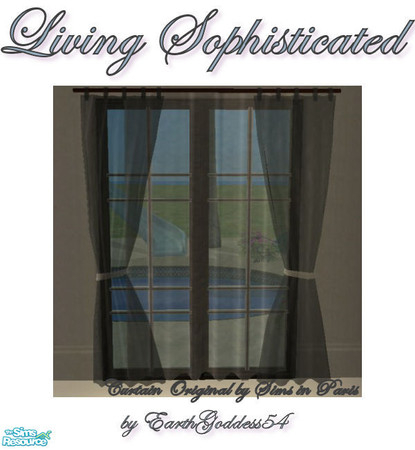 Sims 2 — Living Sophisticated - Curtains by EarthGoddess54 — A dark recolor of the curtains from "Living 3",
