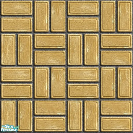 Sims 2 — A420 Fancy Yellow Wooden Brick by Agent420 — Some Fancy Yellow Polished Wooden Brick Tiles. Dark grey mortar in