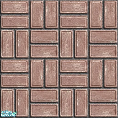 Sims 2 — A420 Fancy Red Wooden Brick by Agent420 — Some Fancy Red Polished Wooden Brick Tiles. Dark grey mortar in