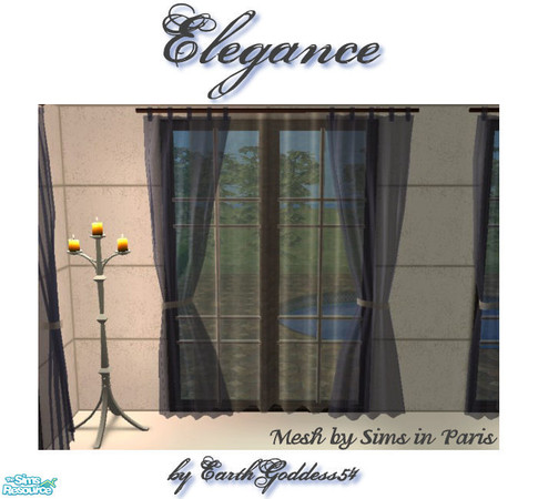 Sims 2 — Elegance - Curtain by EarthGoddess54 — Matching blue w/white backing. You need the *FREE* mesh from Sims in