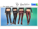 Sims 4 — Leather Pants  by Howlysim — 2 LEATHER PANTS , One Black ,one red!