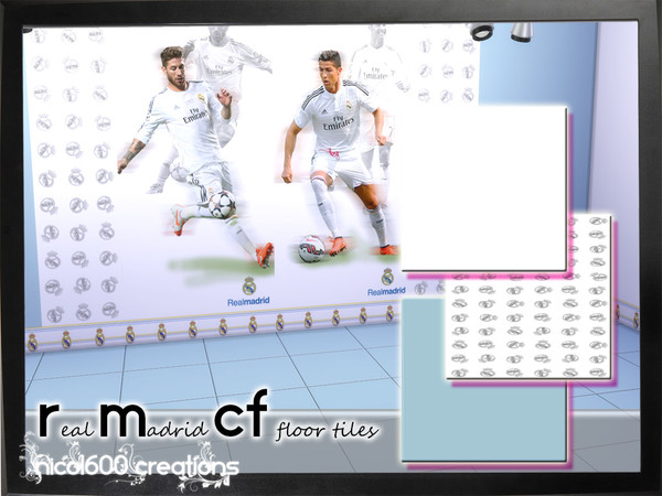 Sims 4 — Real_Madrid CF floor tiles by nicol6002 — Real Madrid CF floor tiles in 3 different variations.