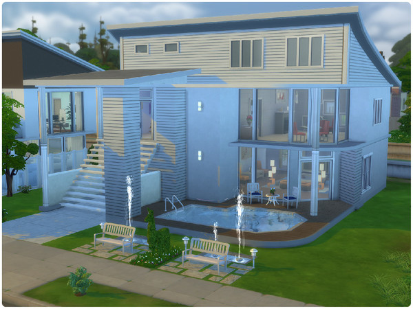 Sims 4 — Modern House Stalion by Aliona7772 — A small modern house for a single sim or a couple. There is a hall, a