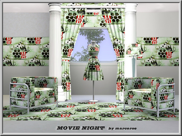 Sims 3 — Movie Night_marcorse by marcorse — Themed pattern: all that's needed for a night at the movies