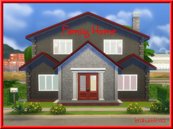 Sims 4 — Family Home by LenaSimsHomes — Unfurnished 2 storey, 2 bedroom house with one bathroom, kitchen, study and