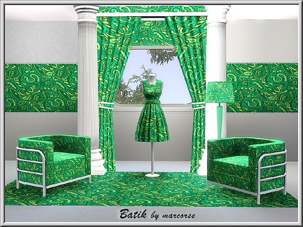 Sims 3 — Batik_marcorse by marcorse — Fabric pattern: abstract design after the style of batik.