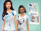 Sims 4 — T-shirt Girl Watercolor by Nimeryu — There is two t-shirts ( recolor ) on this set. 