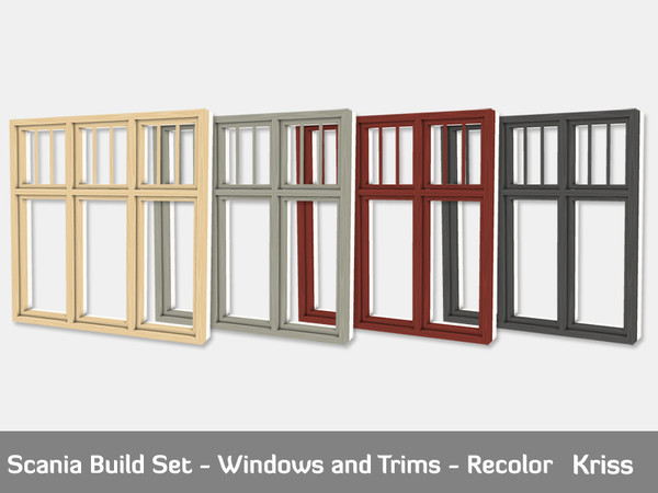 Sims 4 — Scania Window - Jugend Cottage - 2-tile Recolor by Kriss — A window that will make a statement everywhere from a