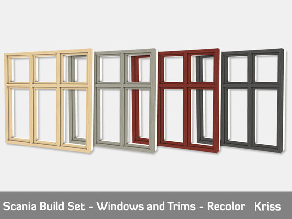 Sims 4 — Scania Window - Jugend Nordic - 2-tile Recolor by Kriss — A window that will make a statement everywhere from a