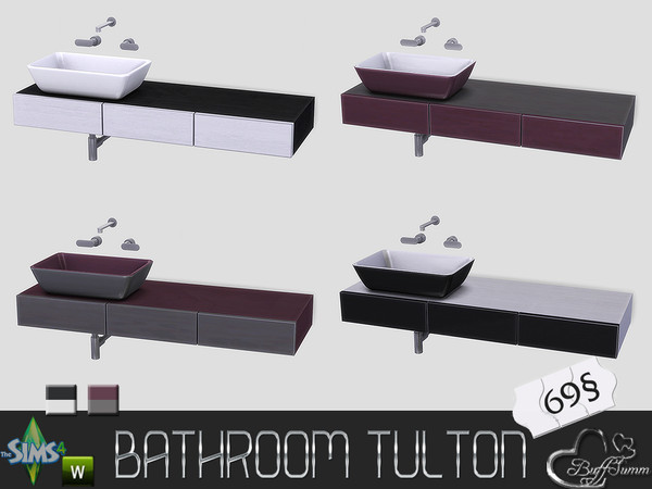 Sims 4 — Tulton Bathroom Sink (Recolor 1) by BuffSumm — Recolor Set matching the Tulton Bathroom. Most objects contains 4