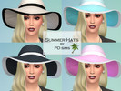Sims 4 — Summer Hats by PDsims — Basegame recolor. Does not replace any original hat in game (comes as new color).