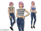 Sims 4 — Aztec Printed Crop Top by LadySyren2 — Trendy aztec crop top for your simmies. -Standalone item -Custom CAS