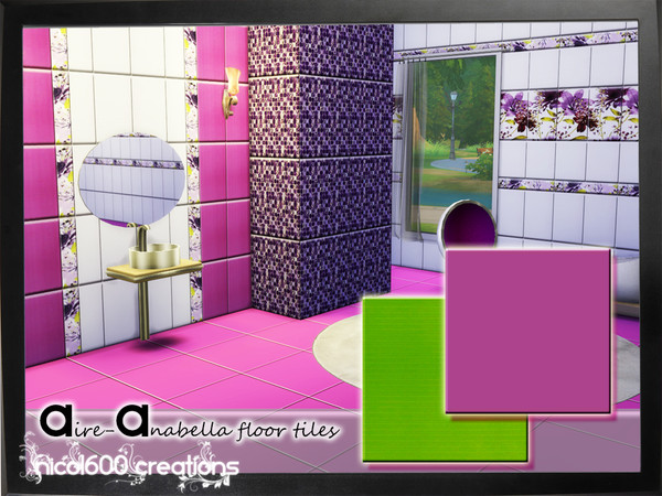 Sims 4 — Aire-Anabella floor tiles by nicol6002 — Aire-Anabella floor tiles in 2 different colors. Suitable for any kind