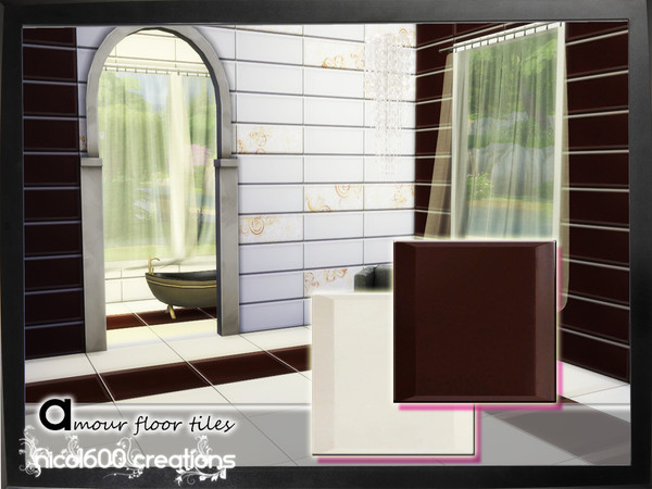 Sims 4 — Amour floor tiles by nicol6002 — Amour floor tiles in 2 colors. Suitable for any kind of interior.