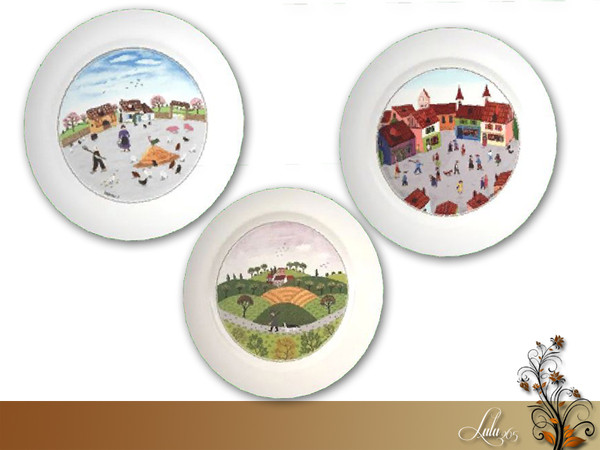 Sims 3 — Donatella Dining Decor Plates by Lulu265 — Part of the Donatello Dining Set