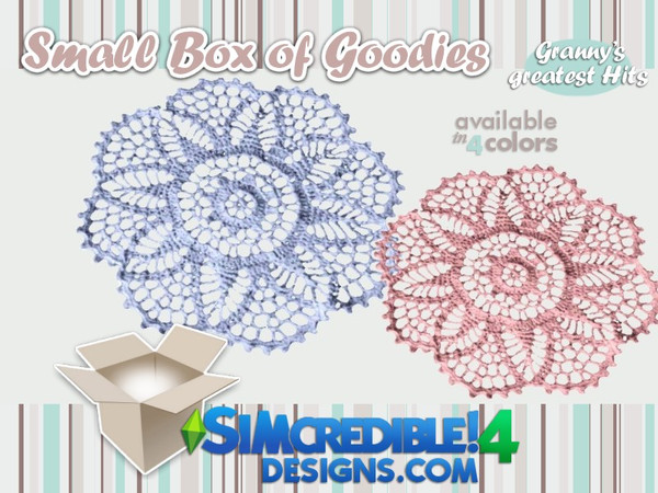 Sims 4 — Granny's Greatest Hits - Crochet doily by SIMcredible! — It's SIMcredible! Small box of goodies #2 - Your lovely