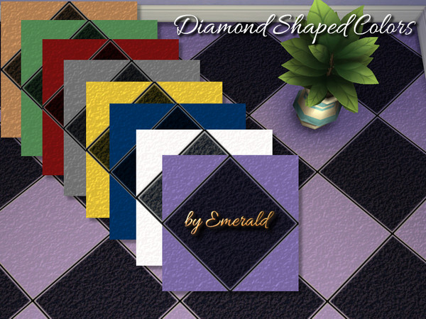 Sims 4 — Diamond Shaped Colors by Emerald — Add shiny beauty with these Diamond Shaped colored tiles to your home!!!