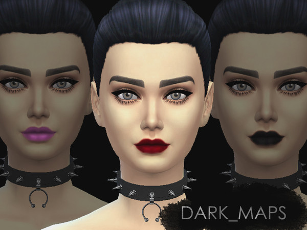 Sims 4 — Dark Angels - Basic Matt Lipsticks [DM] by Dark_Maps — Three very basic matt lip colors: A purple (Heroine),