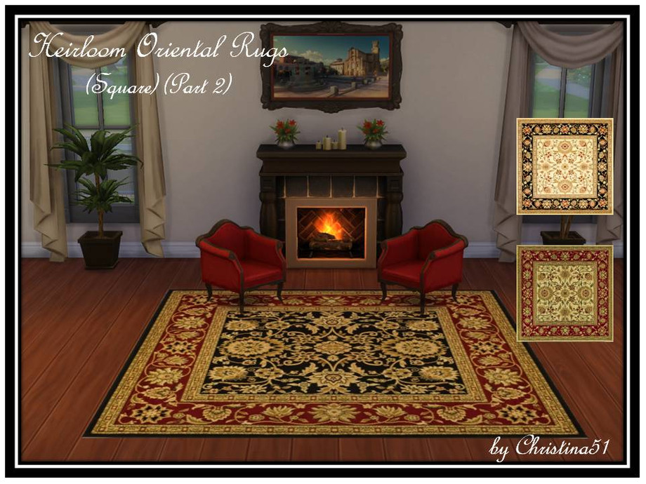 The Sims Resource | Heirloom Oriental Rugs (Square) (Part 2)
