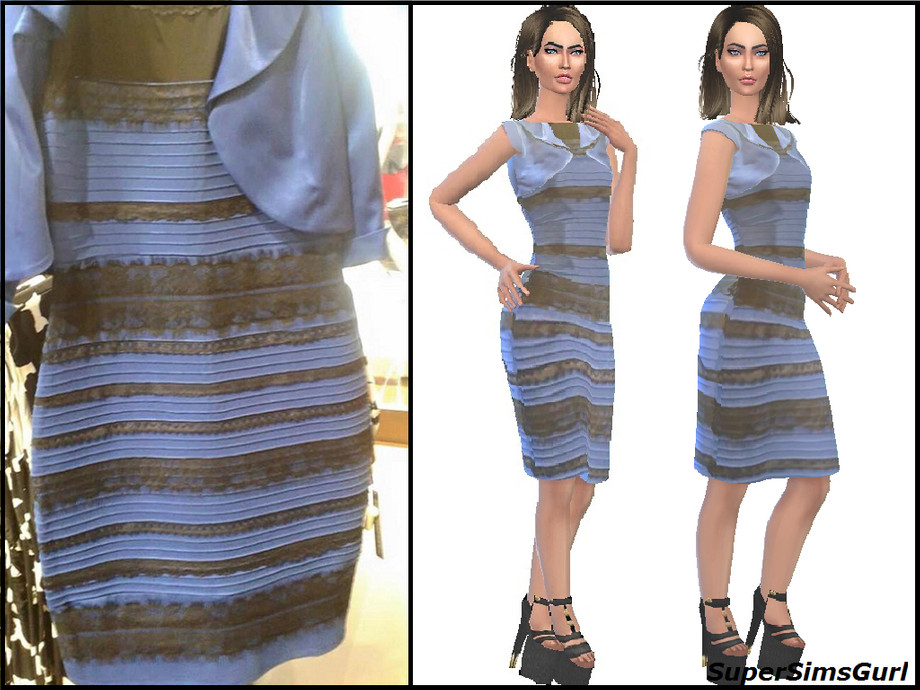 Supersimsgurl S Blue And Black Or White And Gold Dress