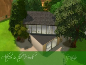Sims 4 — Atelier in the Woods by Kathenis2 — This mid-sized lot contains a two-story house in loft style with an open