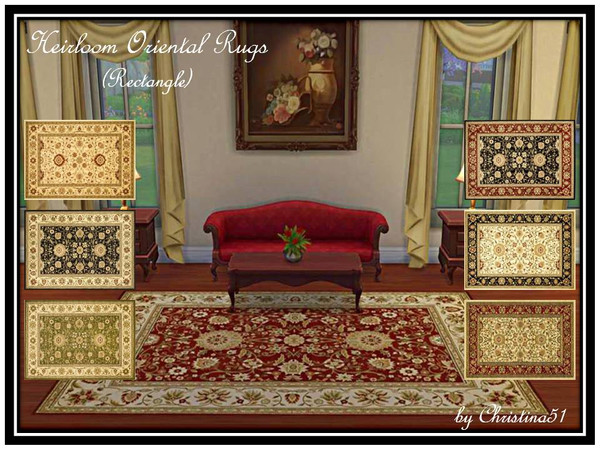 Sims 4 — Heirloom Oriental Rug (Rectangle) by Christina51 — More of the Heirloom Oriental Rugs series. These beautiful,