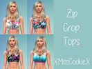 Sims 4 — Zipped Crop Tops by xMissCookiex2 — 4 Recolor Zip Tops http://xmisscookiex.tumblr.com/ other downloads 