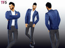 Sims 4 — Denim Blazer by TwistedFate_Sims — My new simple denim blazer with a white shirt for your casual/formal day :) I
