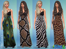 Sims 4 — Animal Skin Print Dresses by xMissCookiex2 — 4 Recolor Dresses http://xmisscookiex.tumblr.com/ more downloads on