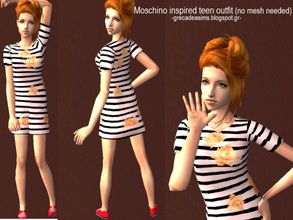 Sims 2 — Moschino teen dress-no mesh needed by grecadea2 — Moschino inspired teen dress-no mesh is needed