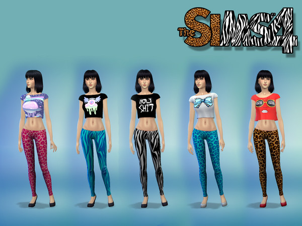 Sims 4 — leggings with print by MissRatata2 — Some leggings with animal prints on