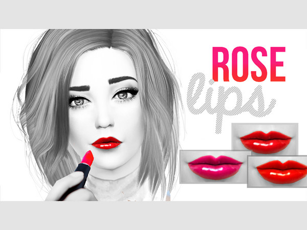 Sims 4 — Rose Lips by CutiePieSabri2 — -Rose Lips - comes in 3 colors - new item in female lipstick section Youtube