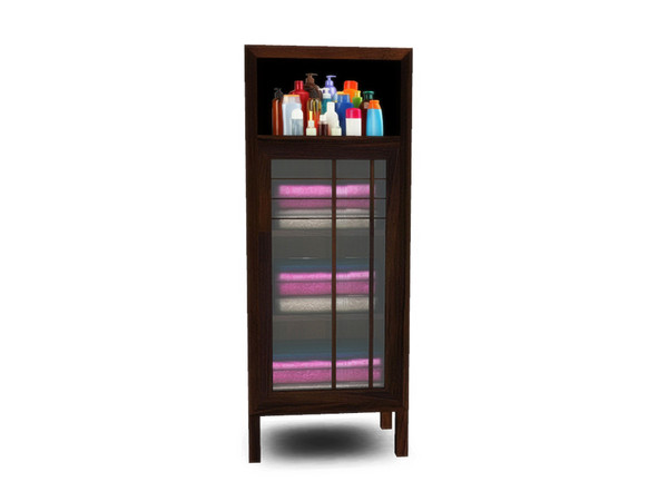 Sims 4 — Sara New Bathroom Cabinet by Angela — Sara New Bathroom Cabinet. Wooden cabinet with decorative towels and
