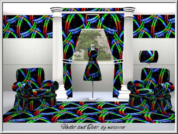 Sims 3 — Under&Over_marcorse by marcorse — Neon interconnected design, resembling over and under-pass roads.