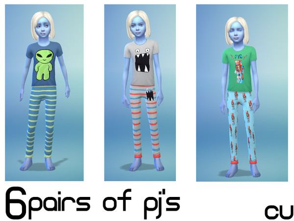 Sims 4 — Child Pj's by bobojellycatface2 — 6 pj's for your pixel children, forgot to change the filter settings so can