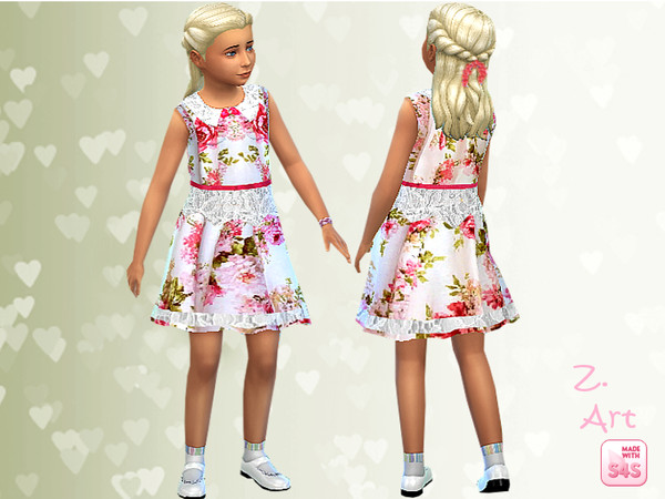 Sims 4 — Sunday by Zuckerschnute20 —  With flowers printed cotton, lace waistband and beautifully falling flared skirt :D