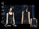 Sims 4 — Gothic Cross Top by Stella_Obscura — A top with Cross front. Please give response :)