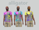 Sims 4 — Fluocroco Shirts by mat5552 — T-shirts with neon colors, crocodiles and stripes.