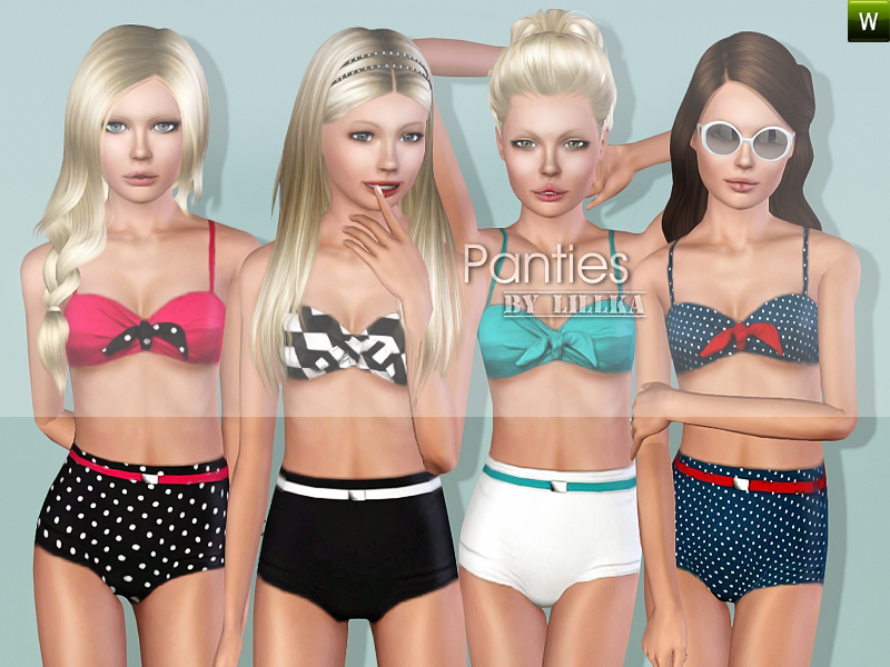 The Sims Resource - (Teen) Vintage Style Bikini - Set