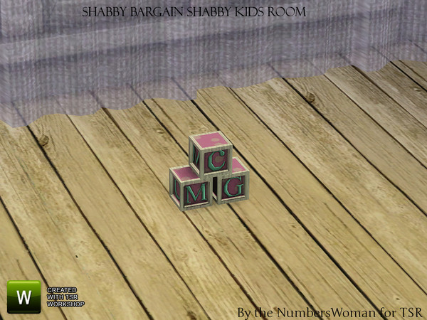 Sims 4 — Shabby Bargain Shabby Chic Kids Blocks by TheNumbersWoman — Shabby yet affordable, the comfort oozes out of